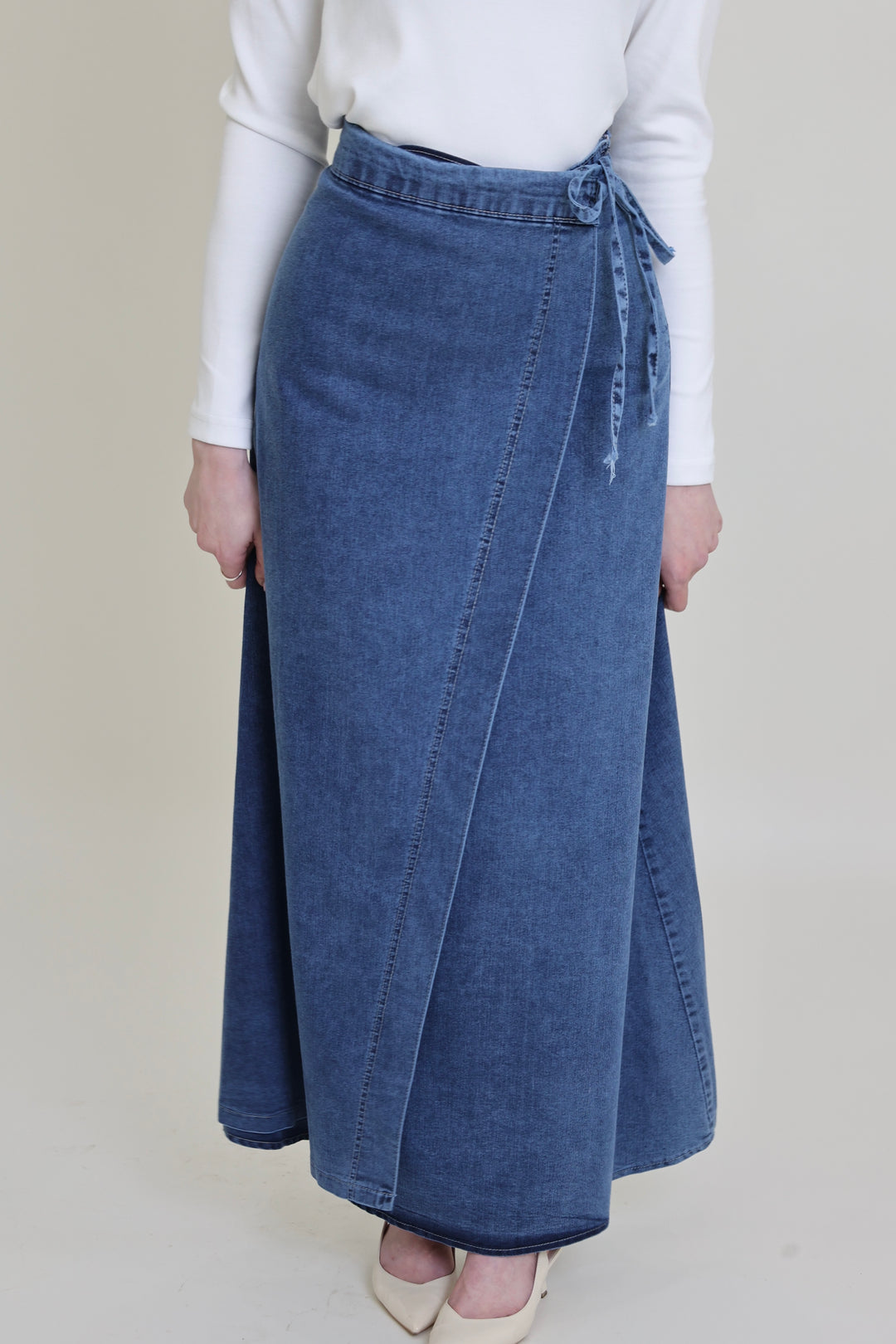 Ana Denim Maxi Wrap Skirt