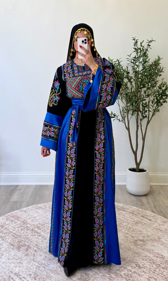 Blue Noor Palestinian Thobe