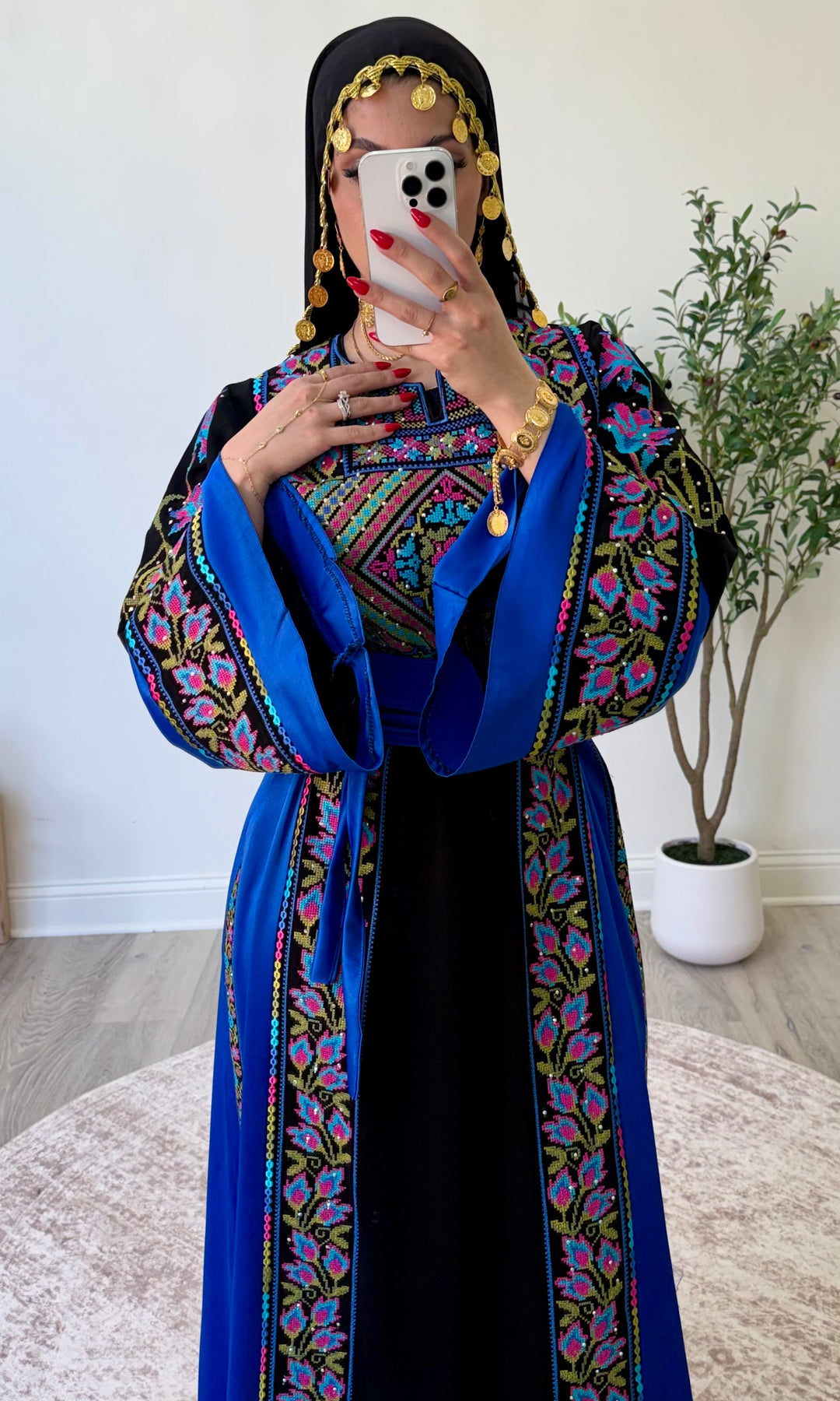 Blue Noor Palestinian Thobe