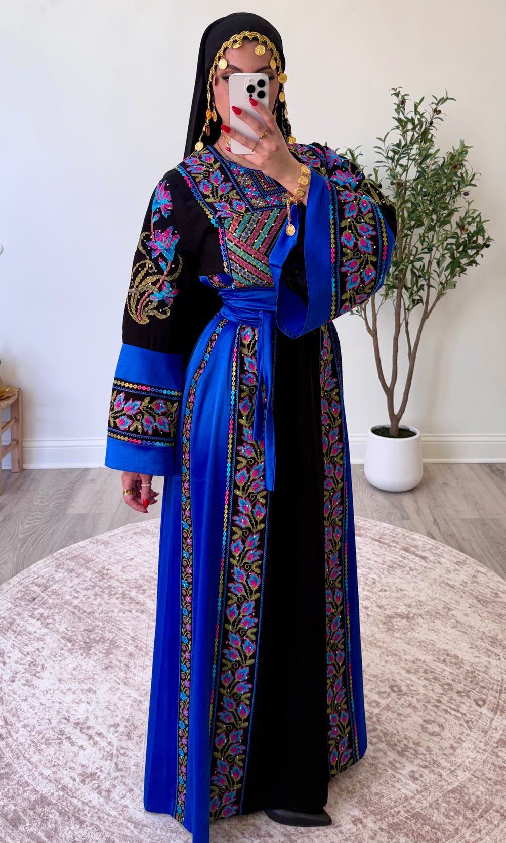 Blue Noor Palestinian Thobe
