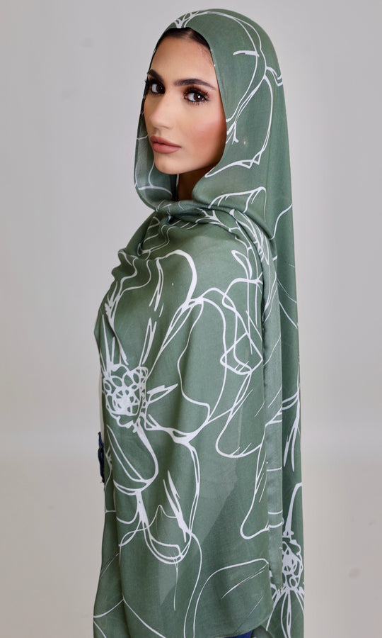 Sage Bloom Modal Hijab