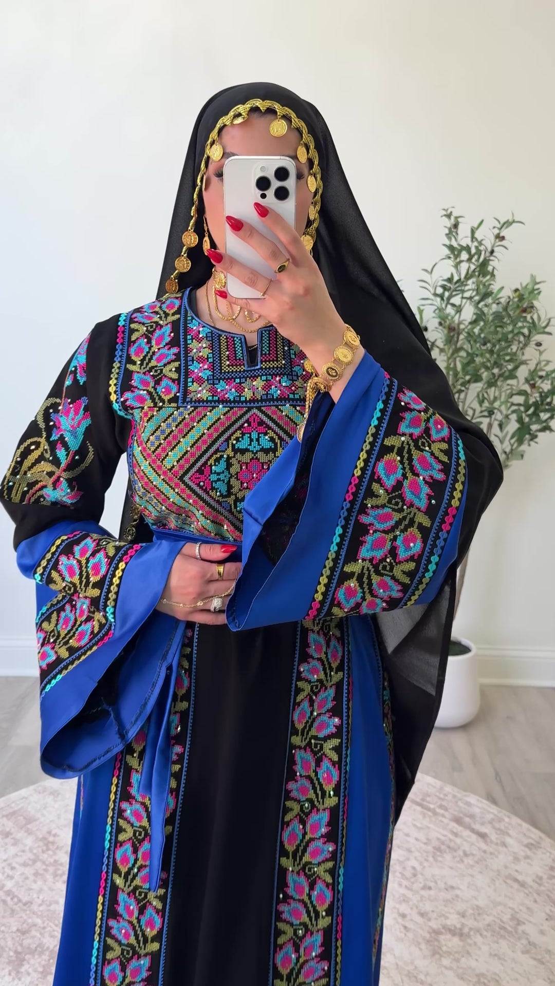 Blue Noor Palestinian Thobe